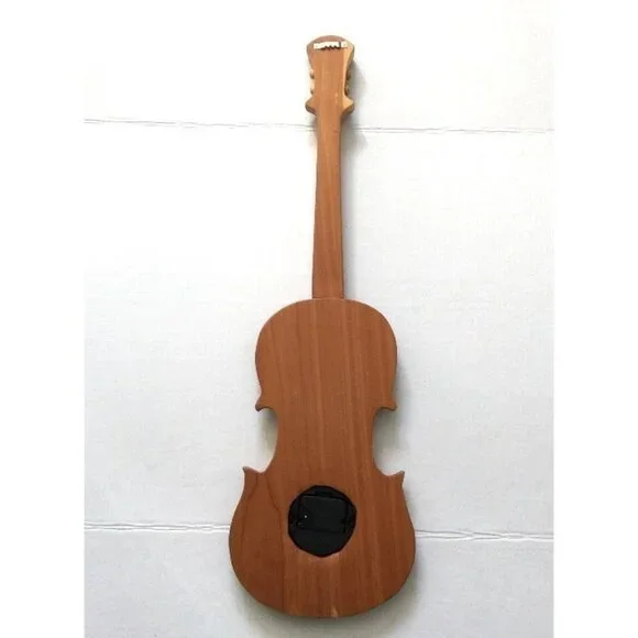 Wood Guitar Shape Wall Hanging Clock - Picture 5 of 12